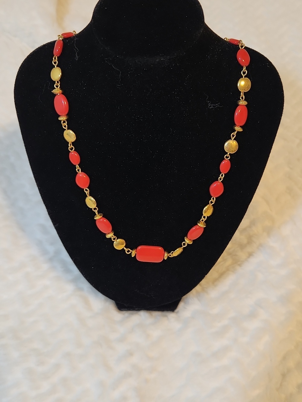 2 For 1 Worthington's Vintage Gold-Tone Red Plus Pearl Beaded Necklace
